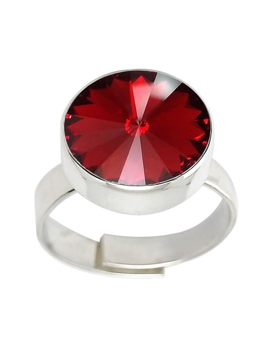 Anillo redondo Rivoli P 925 de plata cristal brillante