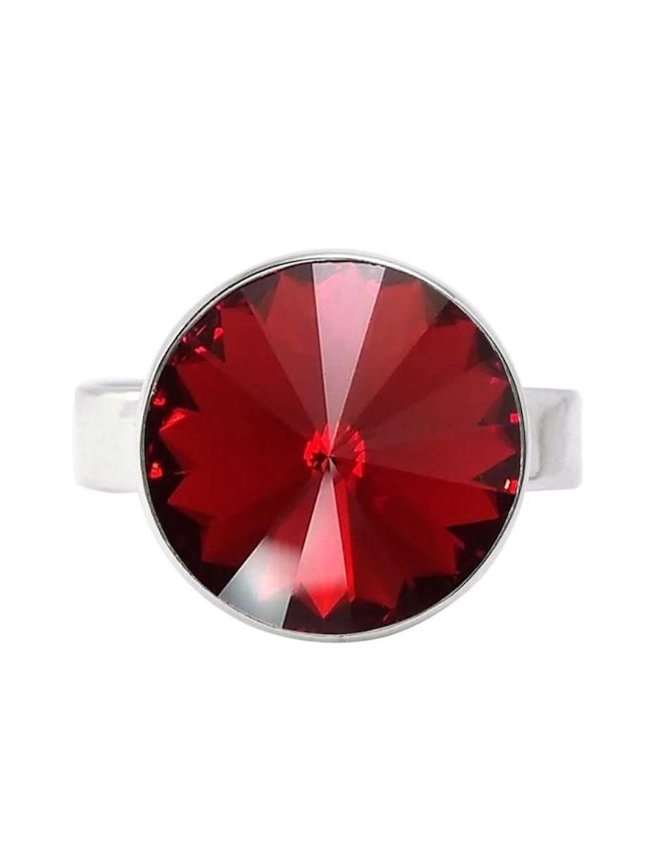 Anillo redondo Rivoli P 925 de plata cristal brillante