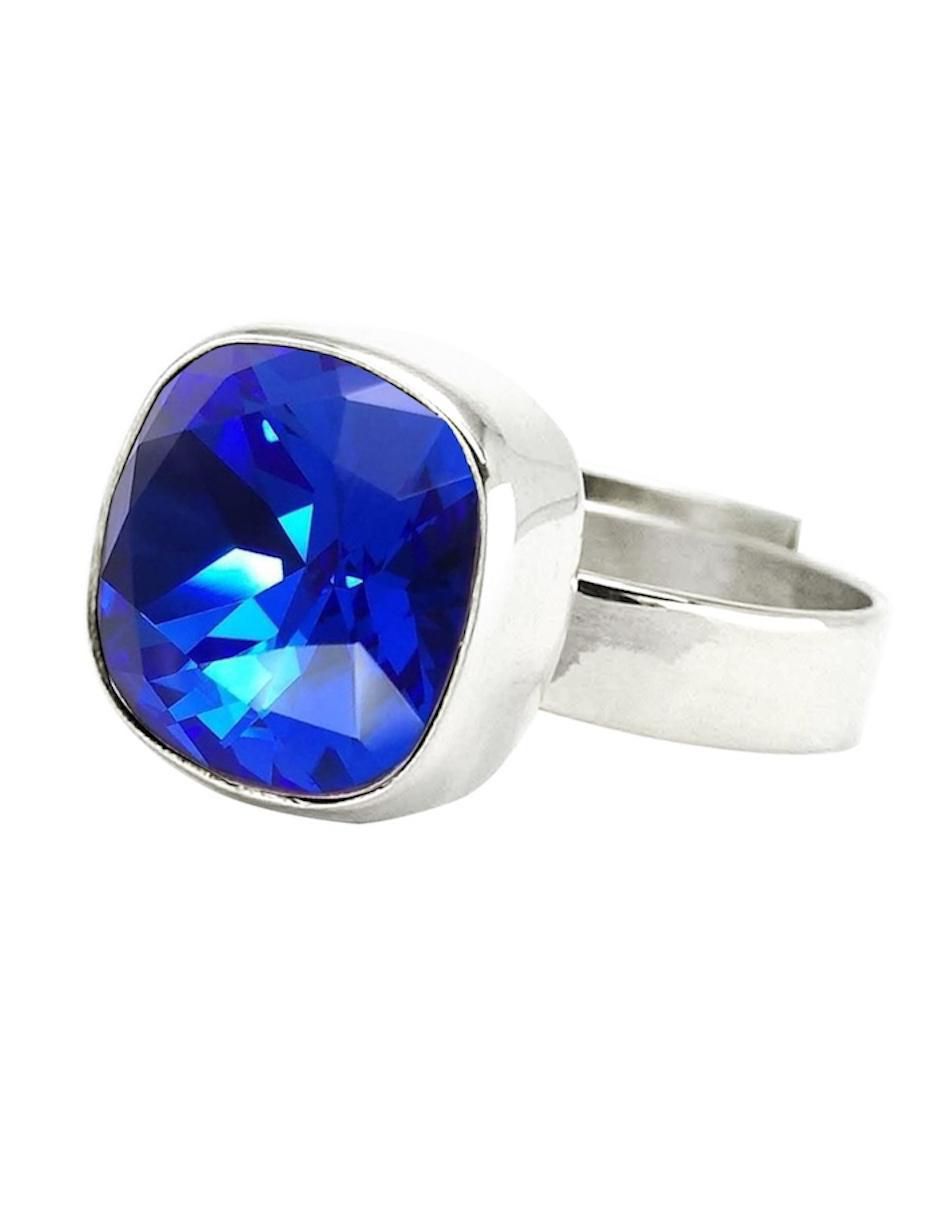 Anillo cuadrada Cushion P 925 de plata cristal brillante