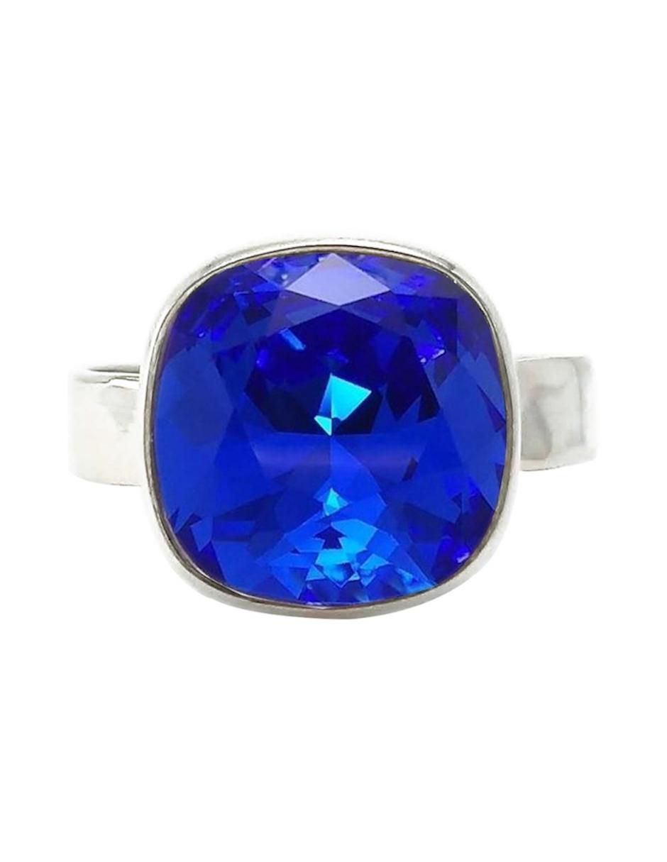 Anillo cuadrada Cushion P 925 de plata cristal brillante