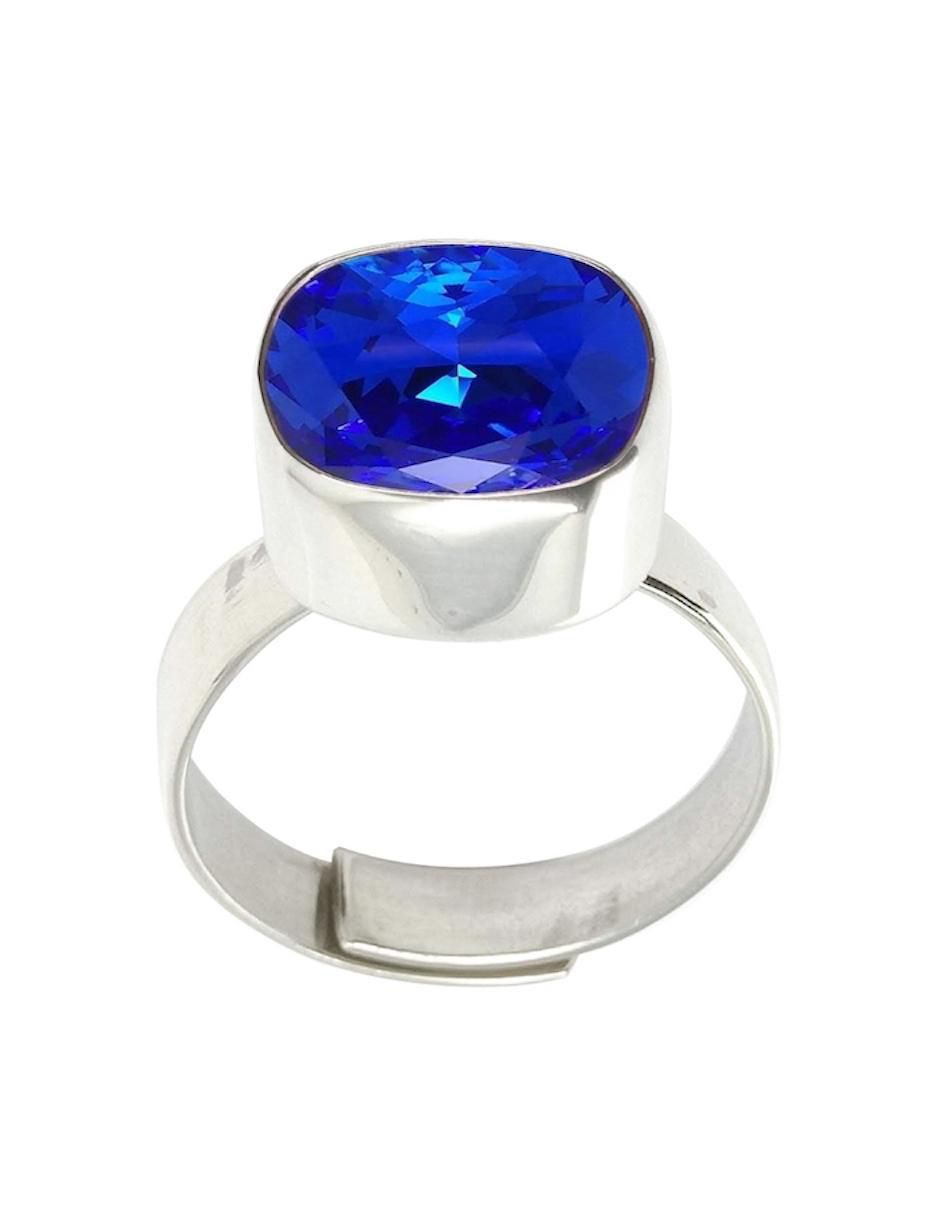 Anillo cuadrada Cushion P 925 de plata cristal brillante