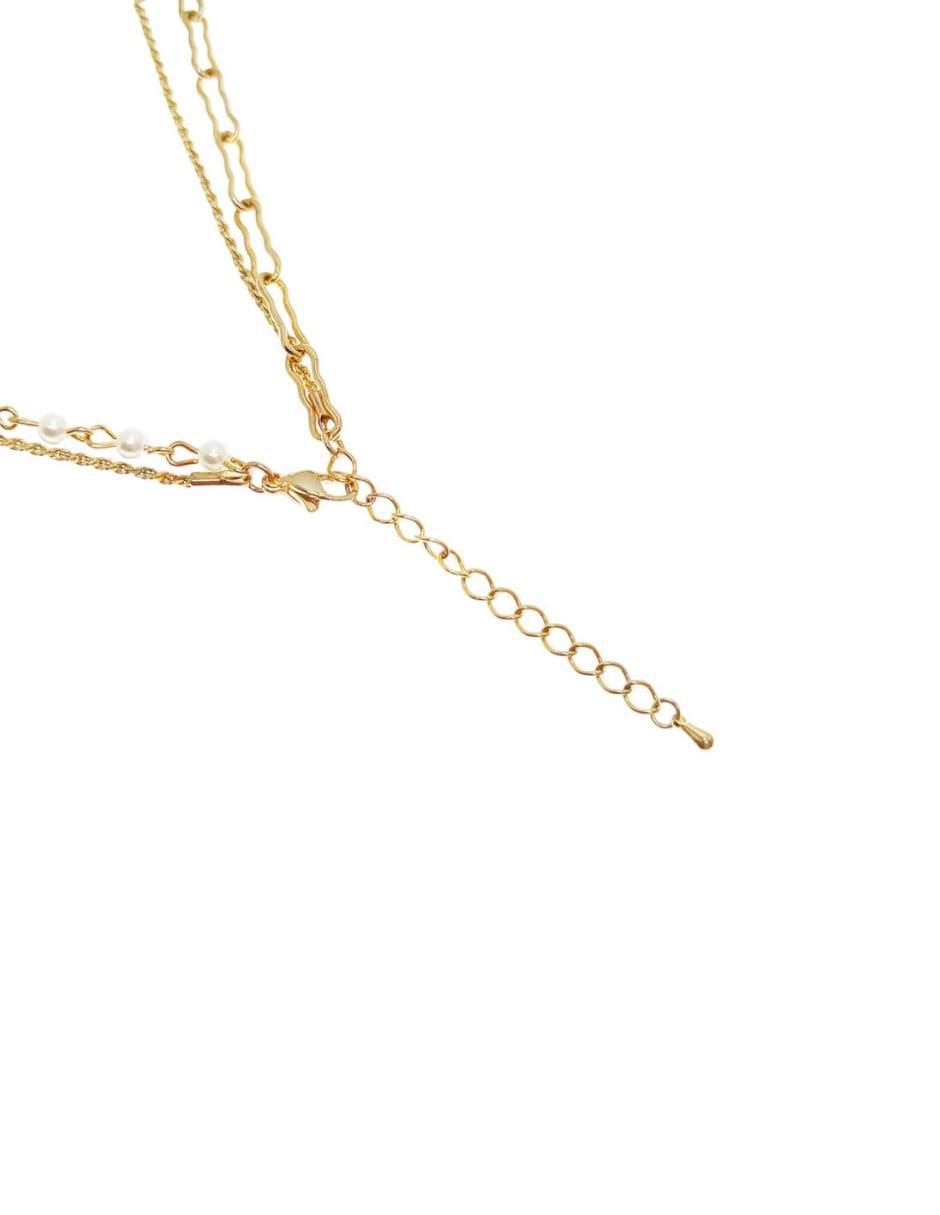 Collar corazón Doble con acabado baño de oro 18 K 6
