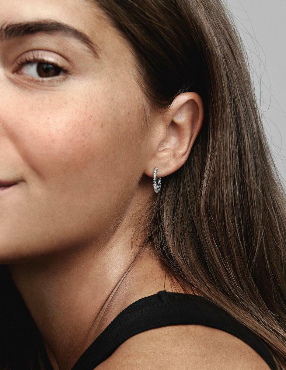 Aretes de aro Moments de plata P 925 con acabado plateado 2