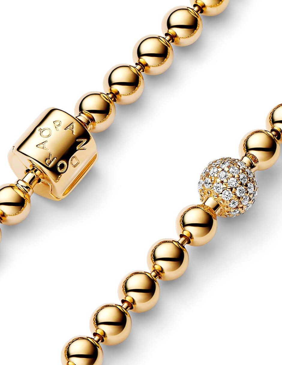 Pulsera de plata P 925 con zirconia cúbica acabado baño de oro 2