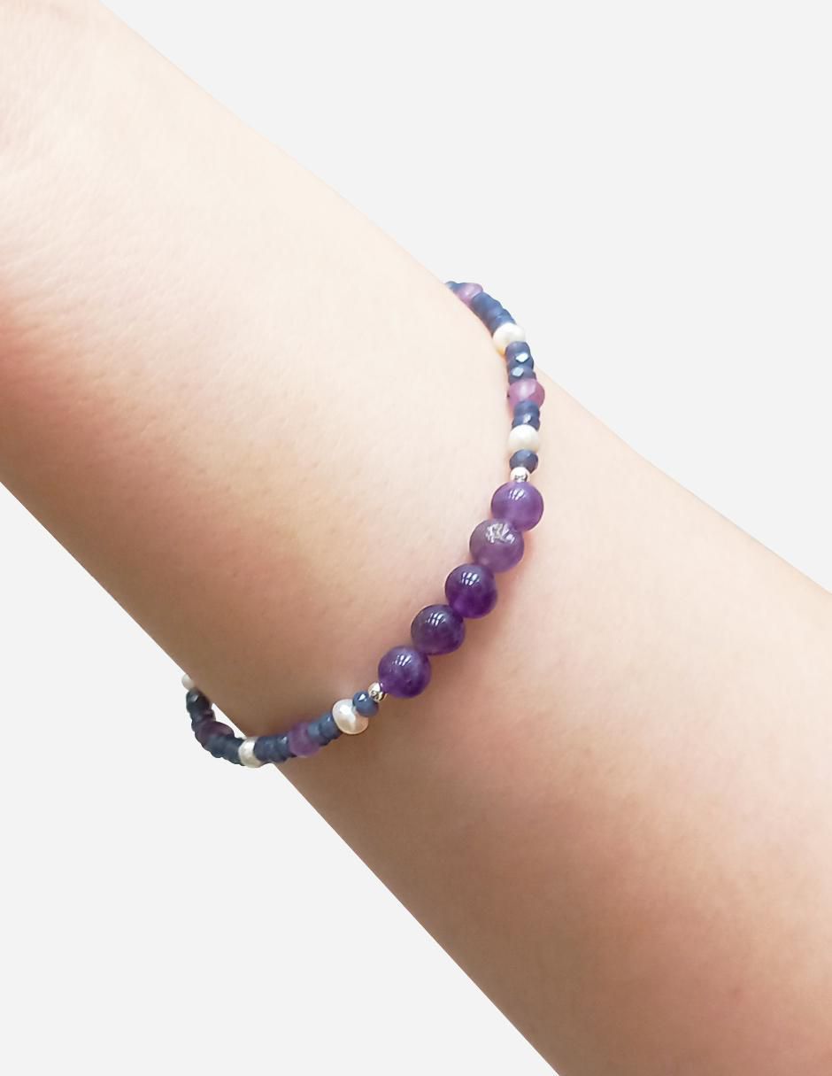 Pulsera de plata con calcedonia P 925 Terra acabado pulido 3