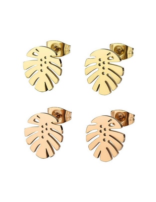 Aretes de gota Earrings Two Tone con acabado brillante