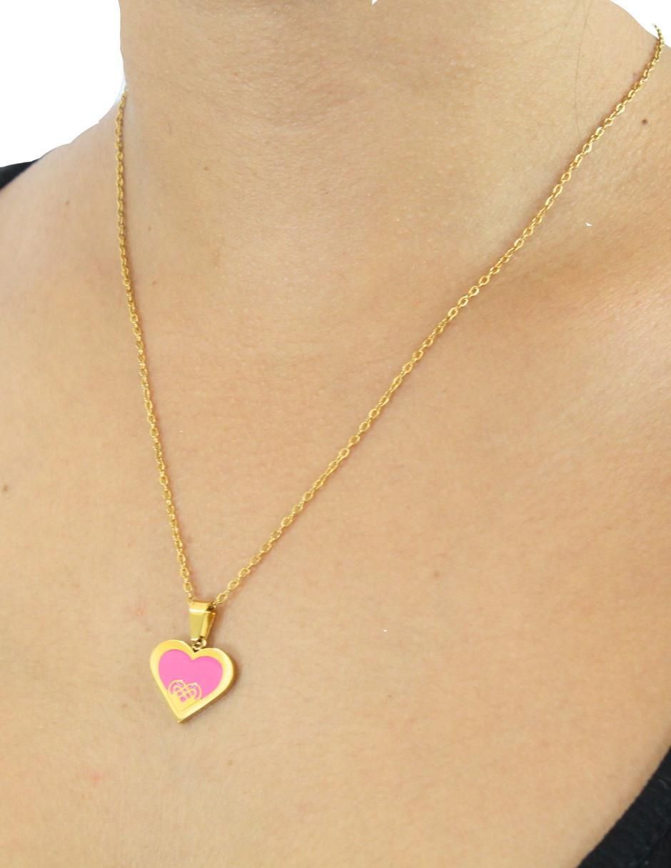 Aretes y collar de corazón 4