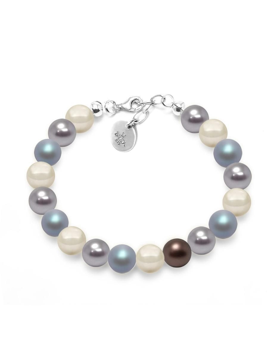 Pulsera de plata con cristal P 925 Perlas De Cristal acabado brillante