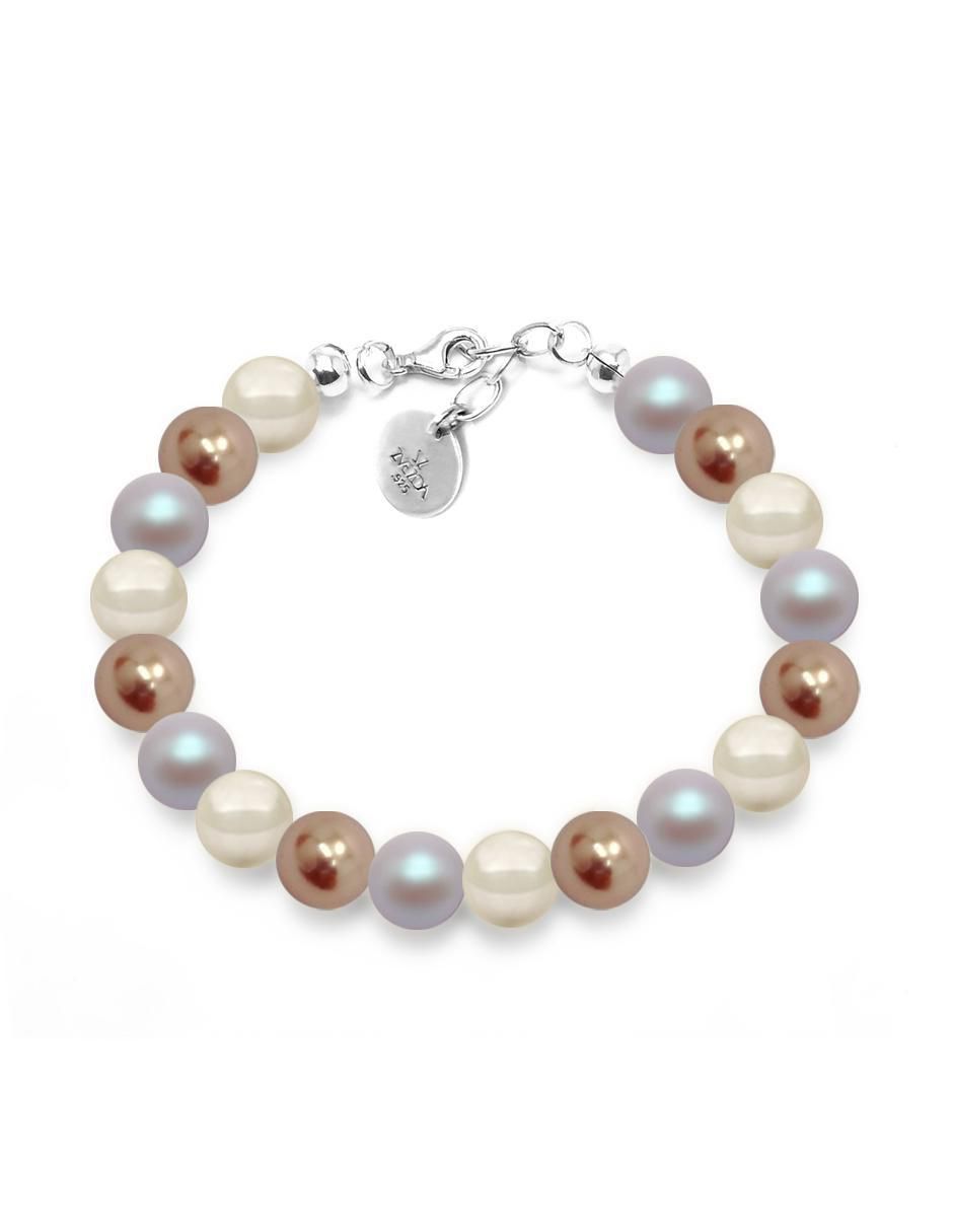 Pulsera de plata con cristal P 925 Perlas acabado brillante