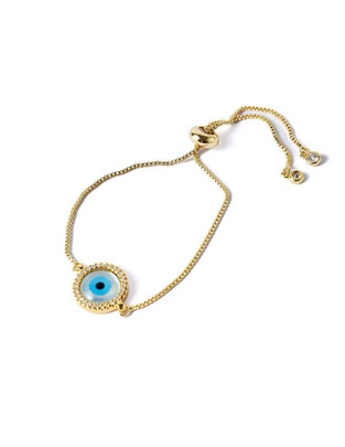Pulsera con zirconia 18 K acabado chapa de oro