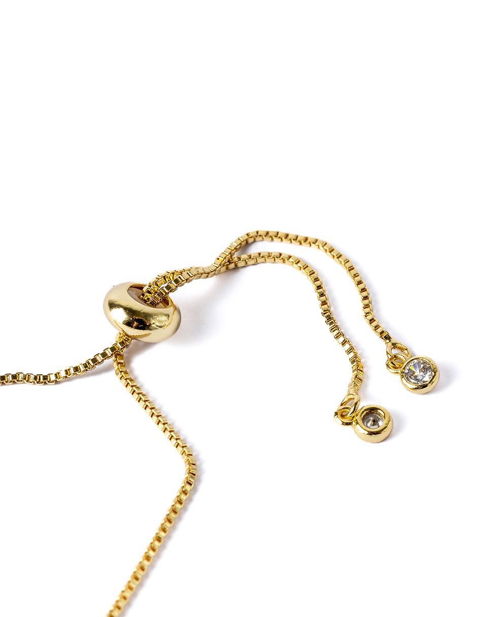Pulsera con zirconia 18 K acabado chapa de oro