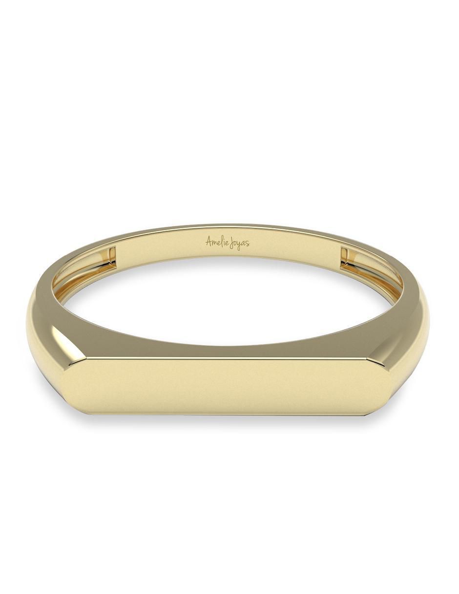 Anillo redondo 14 k de oro brillante Anillo redondo 14 k de oro brillante