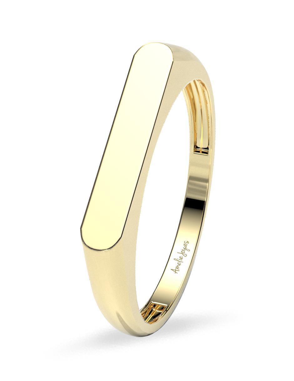 Anillo redondo 14 k de oro brillante 5