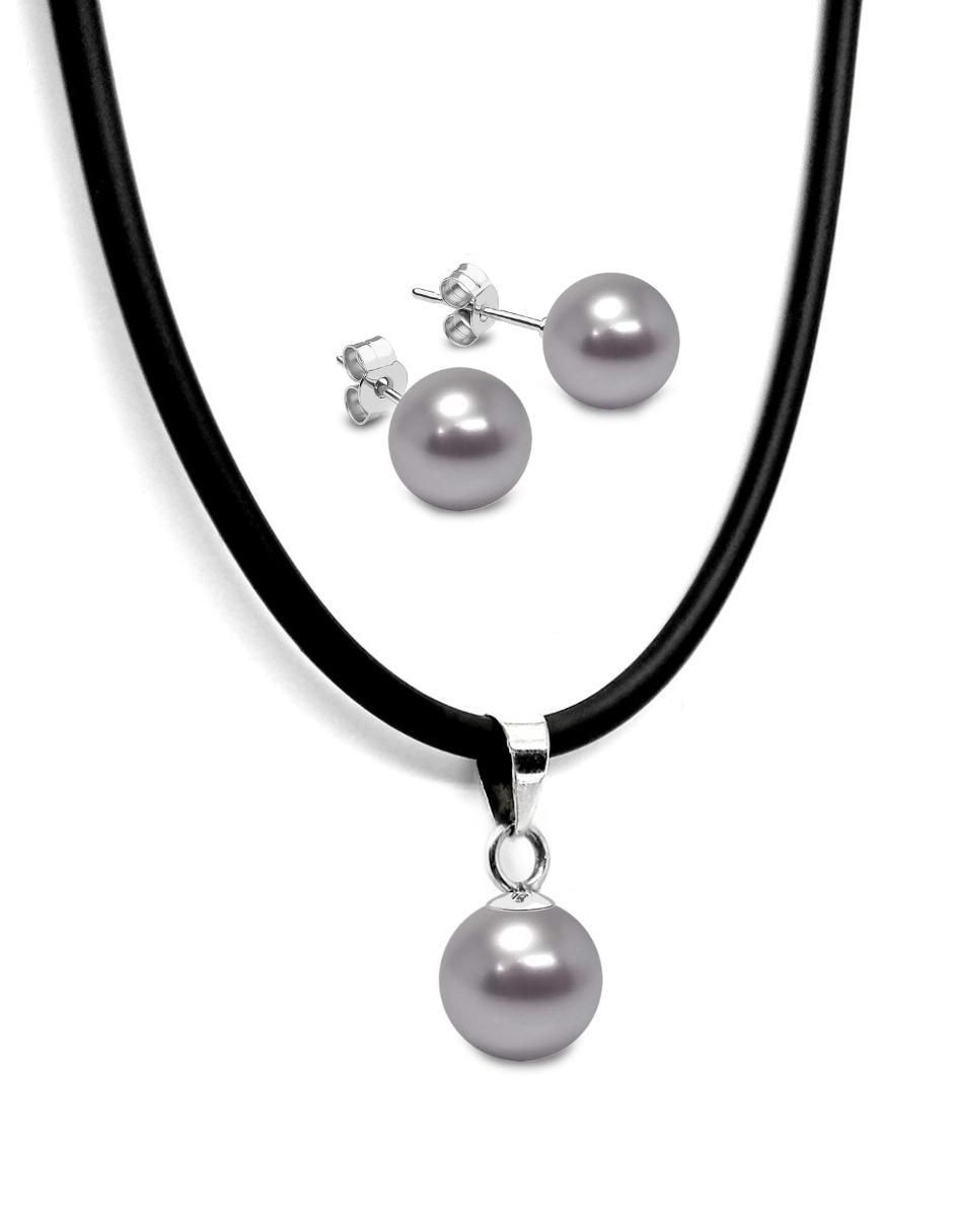 Aretes y collar circular Zvezda de plata p 925 cristal