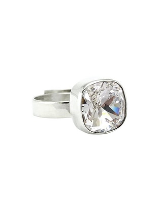 Anillo cuadrada Cushion P 925 de plata cristal brillante