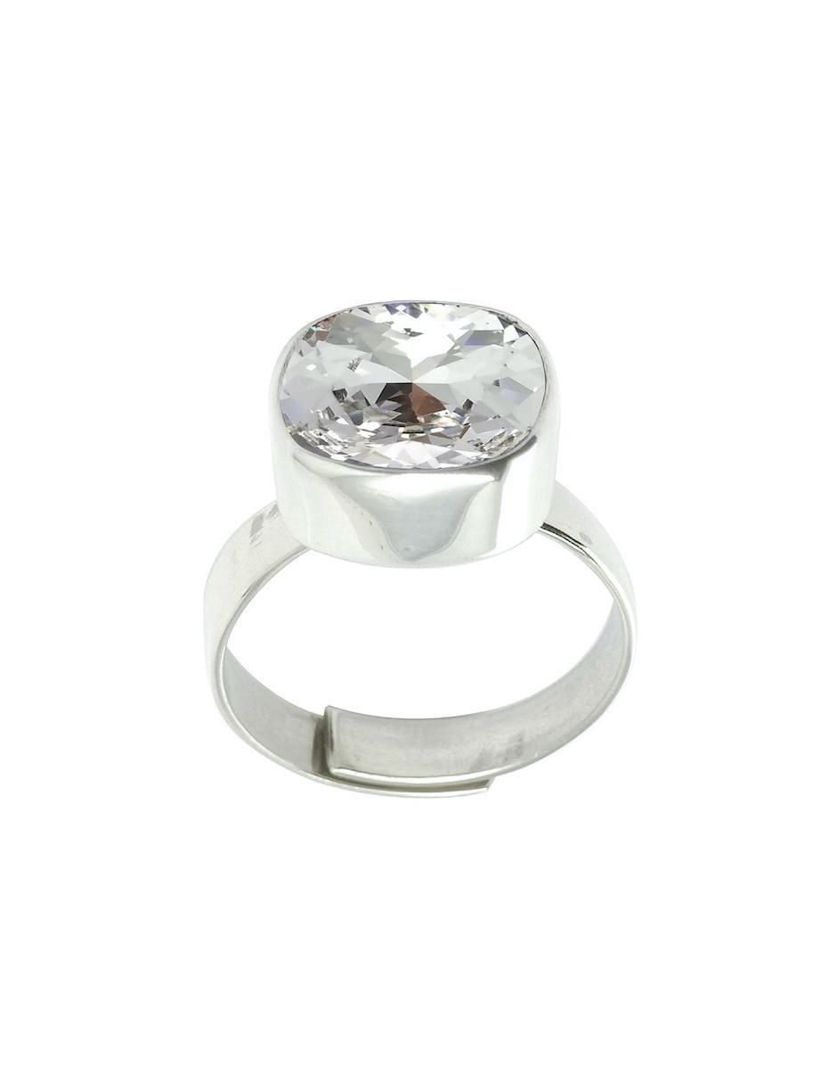 Anillo cuadrada Cushion P 925 de plata cristal brillante