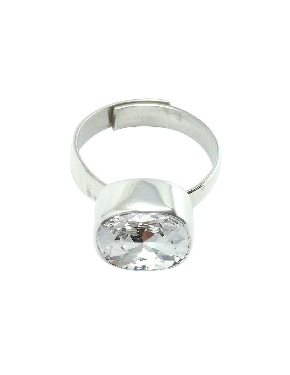 Anillo cuadrada Cushion P 925 de plata cristal brillante