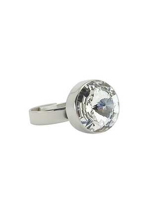 Anillo redondo Rivoli P 925 de plata cristal brillante