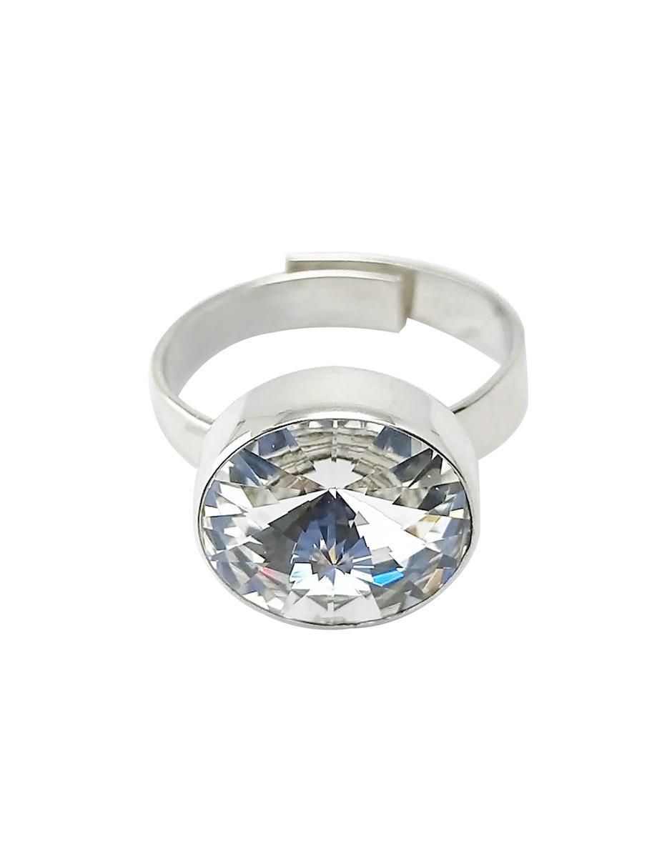 Anillo redondo Rivoli P 925 de plata cristal brillante