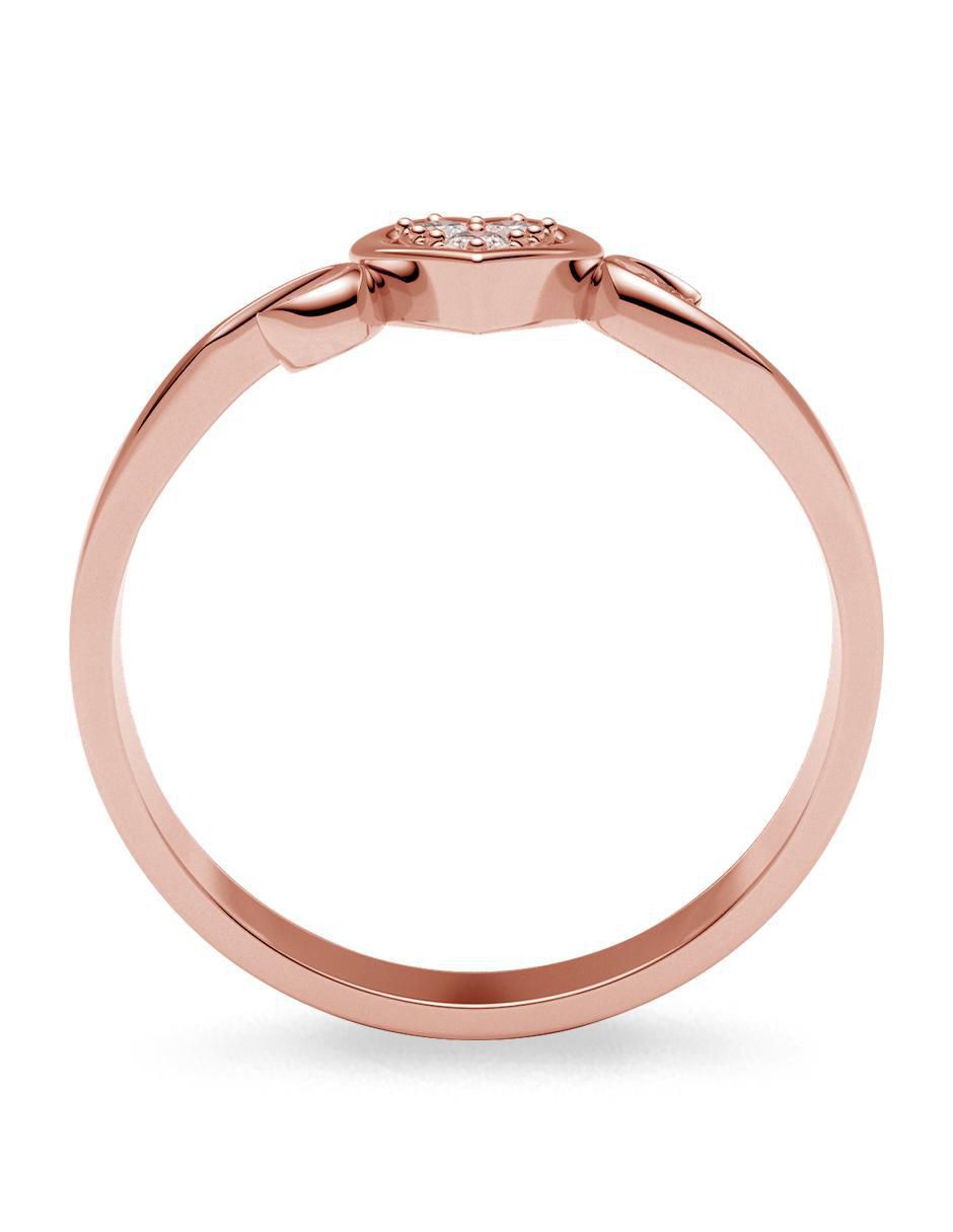 Anillo de corazón 14 k de oro zirconia brillante 5