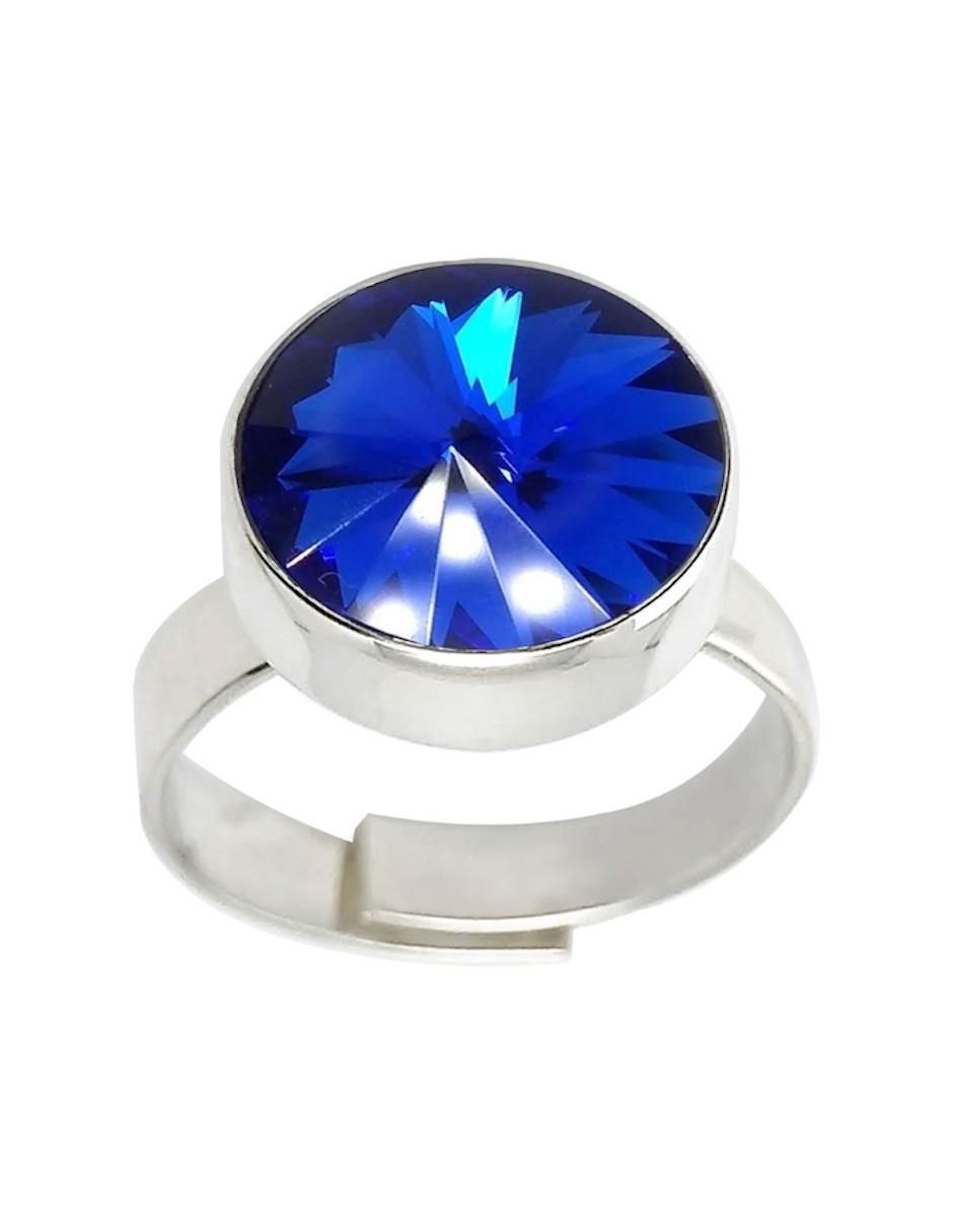 Anillo redondo Rivoli P 925 de plata cristal brillante