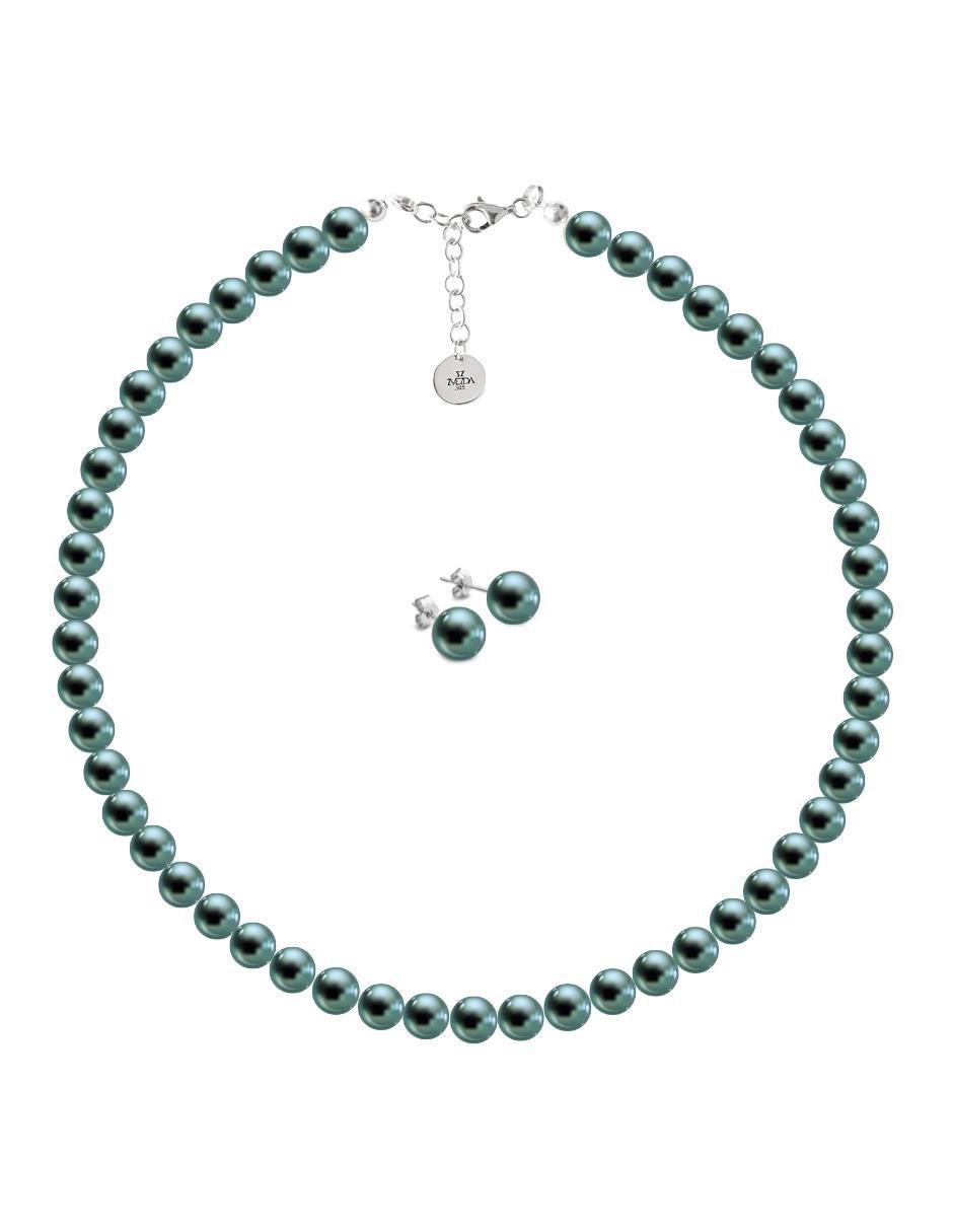 Aretes y collar circular de plata p 925 cristal Aretes y collar circular de plata p 925 cristal