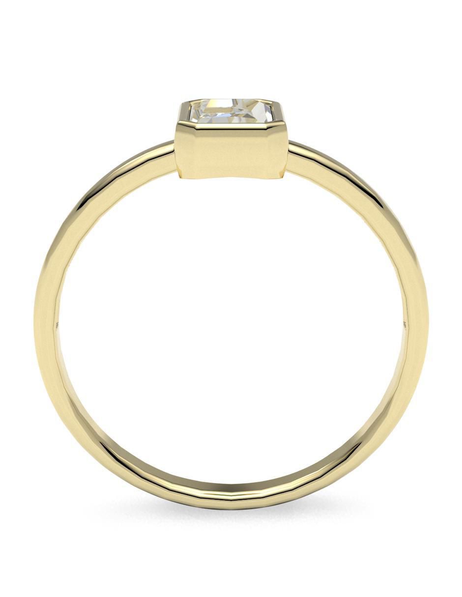 Anillo redondo 14 k de oro zirconia pulido 4