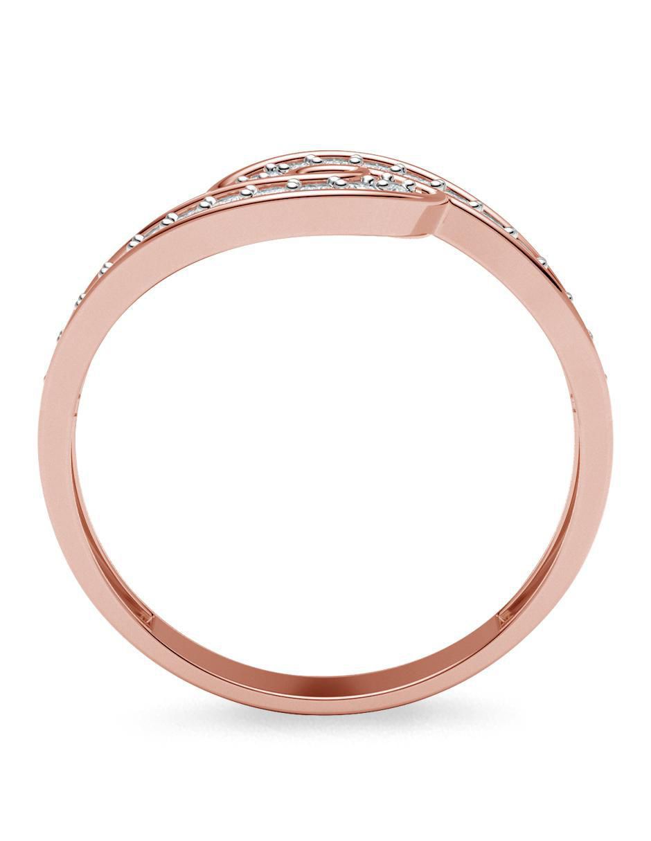 Anillo redondo 14 k de oro zirconia pulido 4