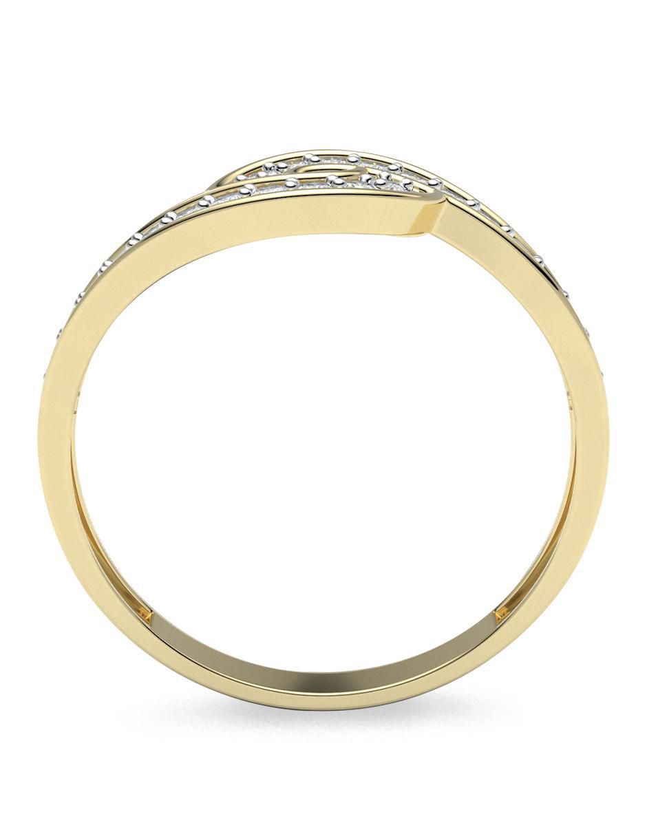 Anillo redondo 14 k de oro zirconia pulido 4