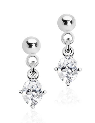 Aretes de óvalo zirconia 1