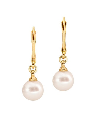 Aretes redondos Emanuel Ungaro Estacional con acabado brillante perla