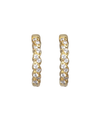 Arracadas de plata p 925 con acabado brillante zirconia Arracadas de plata p 925 con acabado brillante zirconia