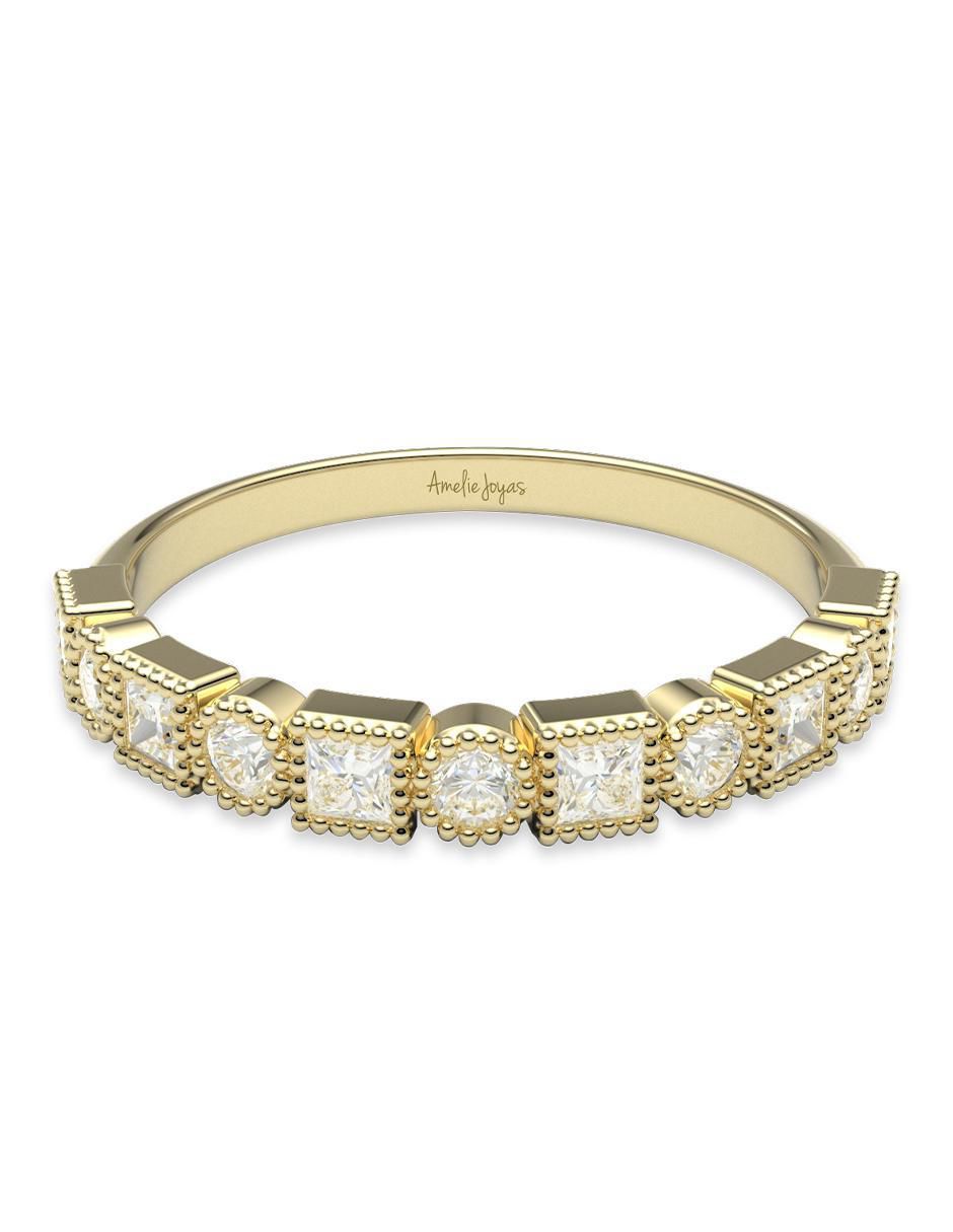 Anillo redondo 14 k de oro zirconia brillante Anillo redondo 14 k de oro zirconia brillante