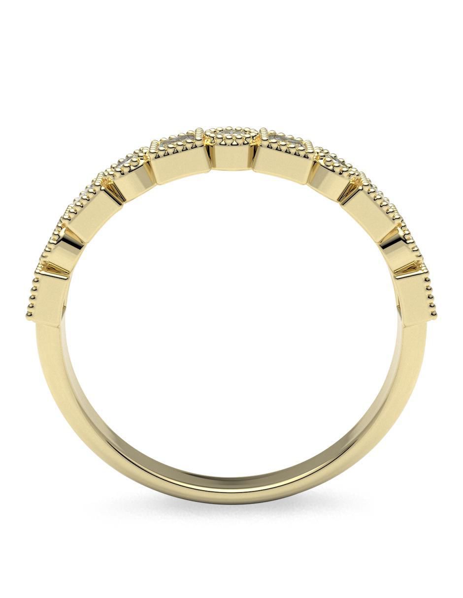 Anillo redondo 14 k de oro zirconia brillante 4