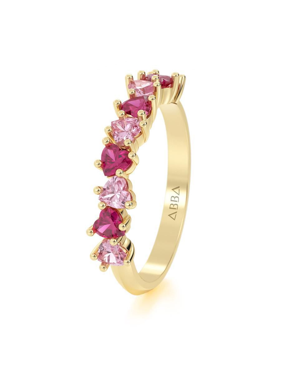 Churumbela de corazón de oro zirconia brillante 5