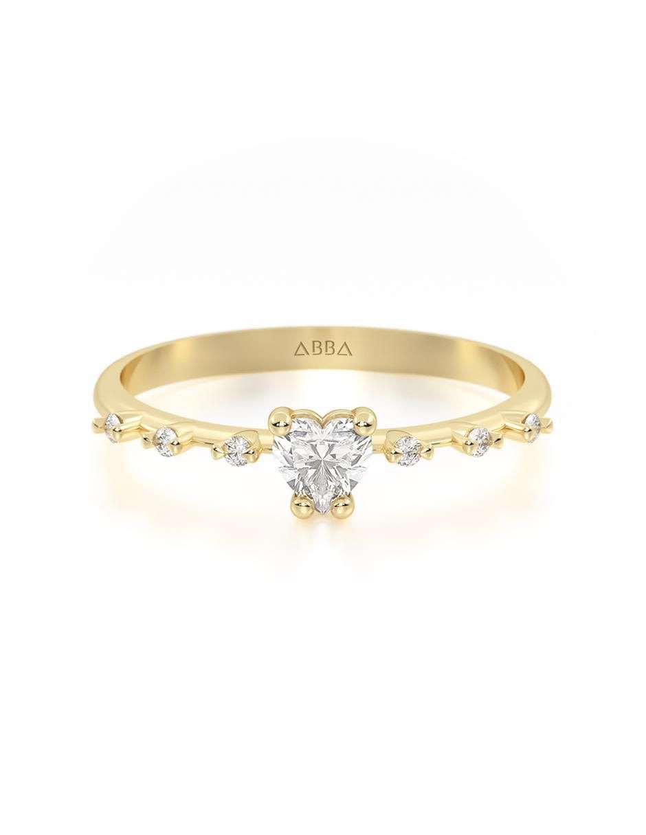 Anillo 14 k de oro zirconia brillante Anillo 14 k de oro zirconia brillante