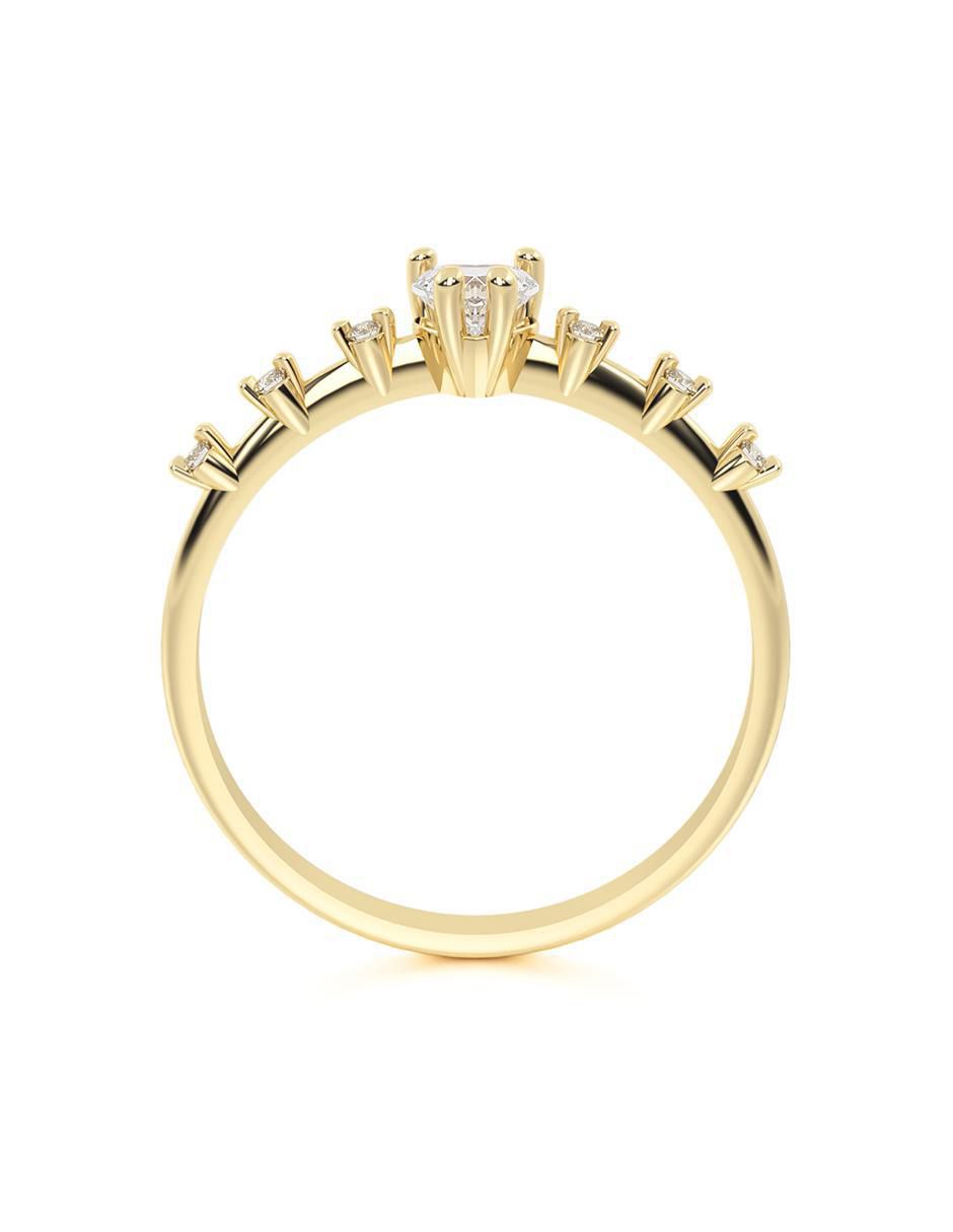 Anillo 14 k de oro zirconia brillante 4