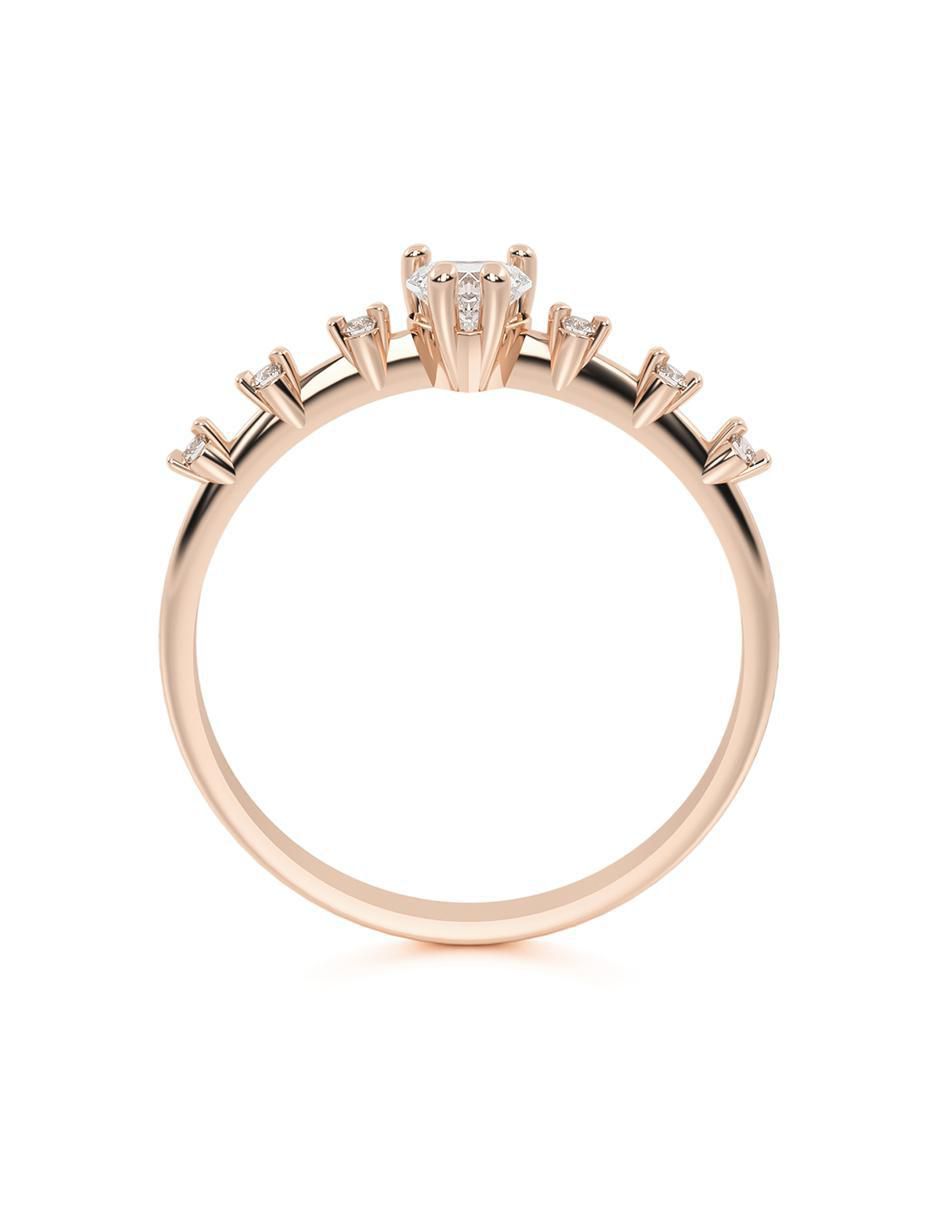 Anillo de oro zirconia brillante 3