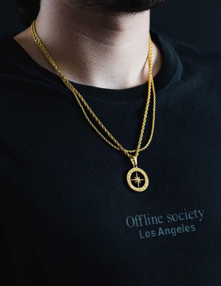Collar de estrella de baño de oro 18 K