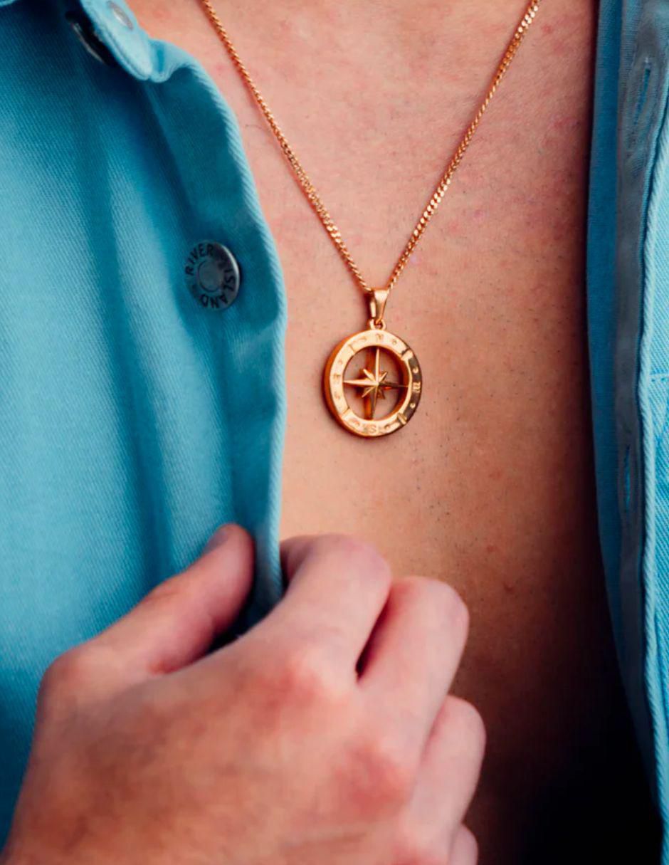 Collar de estrella de baño de oro 18 K 6
