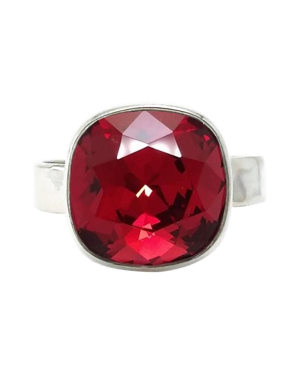 Anillo cuadrada Cushion P 925 de plata cristal brillante
