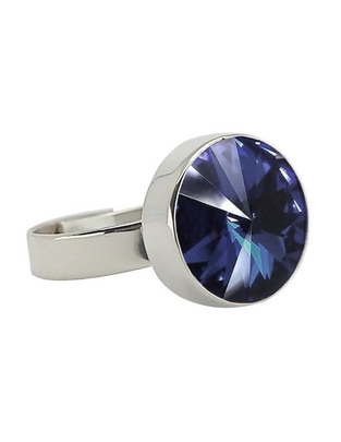 Anillo redondo Rivoli P 925 de plata cristal brillante Anillo redondo Rivoli P 925 de plata cristal brillante