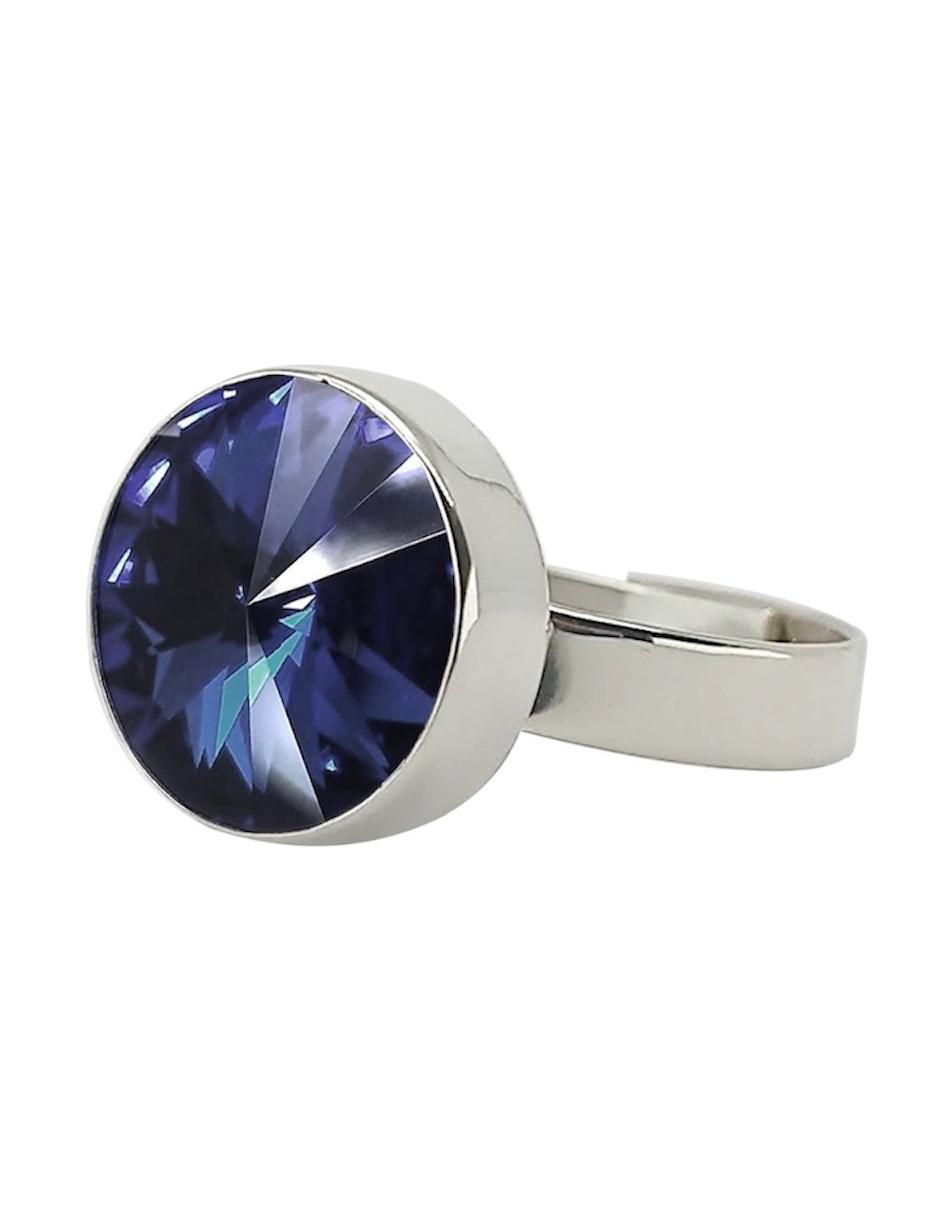 Anillo redondo Rivoli P 925 de plata cristal brillante 3