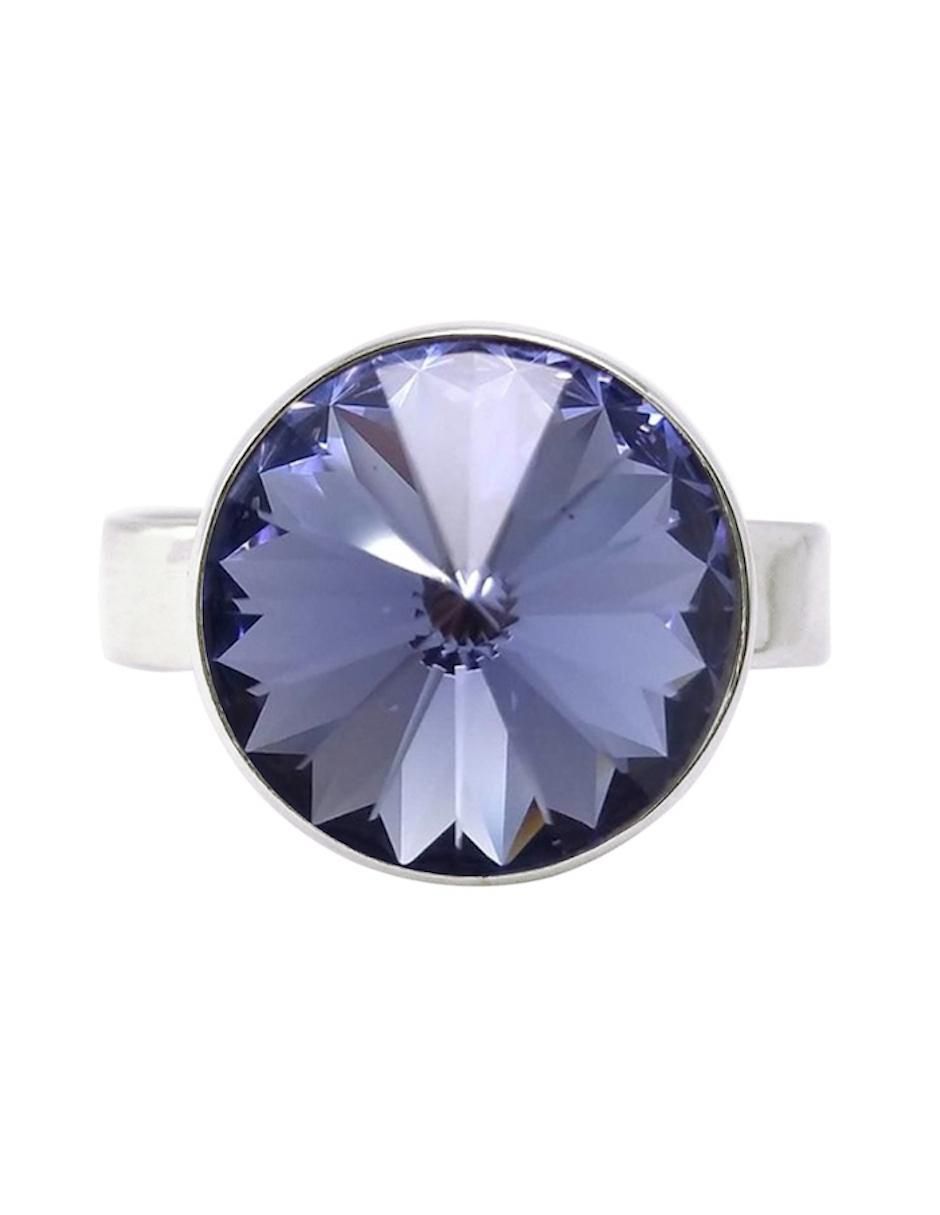 Anillo redondo Rivoli P 925 de plata cristal brillante 2