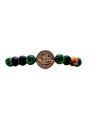 Pulsera con malaquita acabado liso Pulsera con malaquita acabado liso