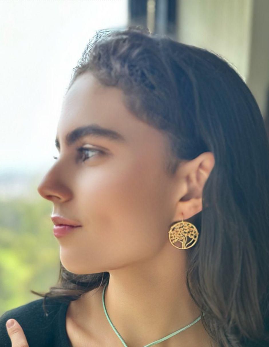 Aretes de árbol con acabado brillante 4