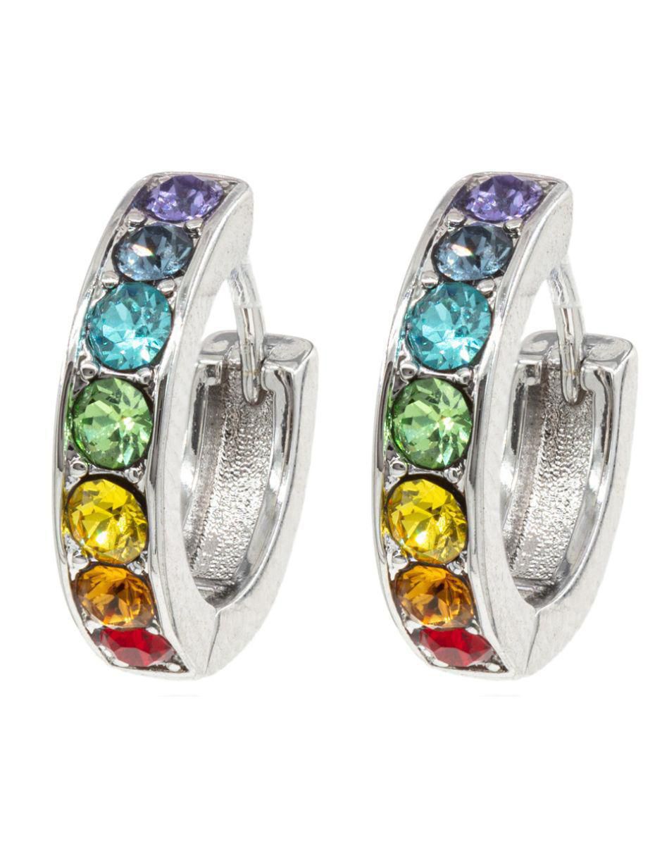 Aretes redondos con acabado brillante cristal 1