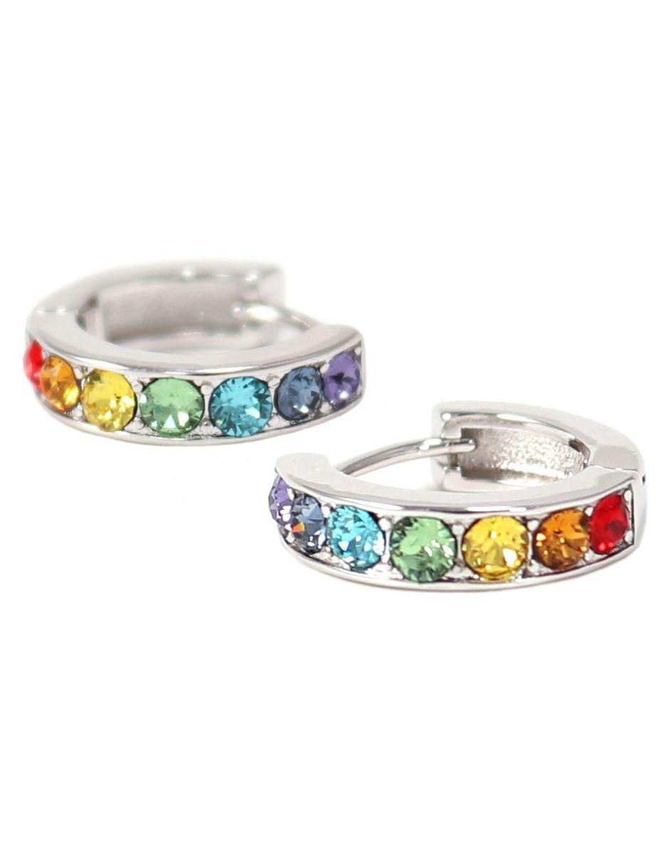 Aretes redondos con acabado brillante cristal 2