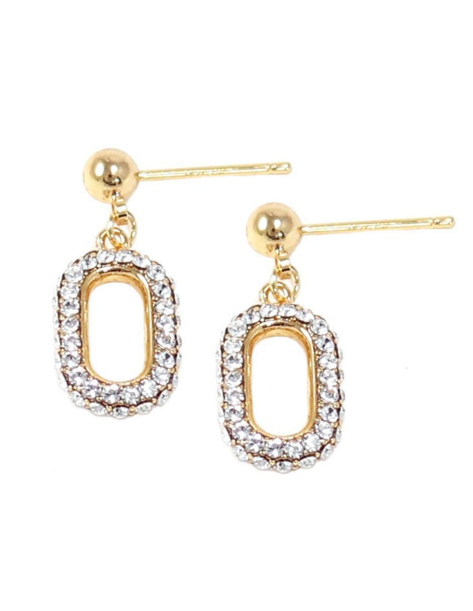 Aretes con acabado brillante cristal 2