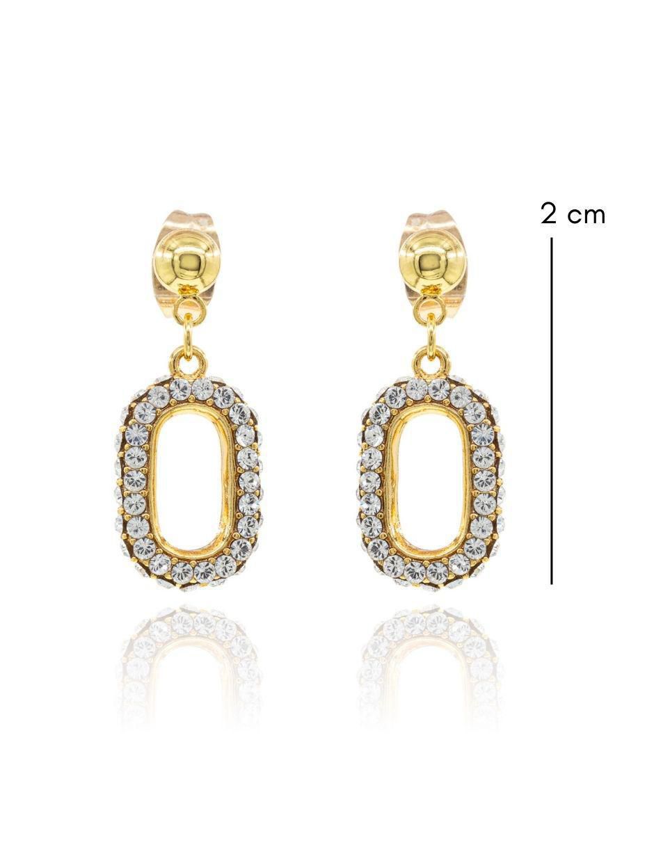 Aretes con acabado brillante cristal 6